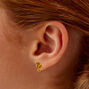 Yellow Crystal Ducky 0.5&quot; Clip-On Stud Earrings,