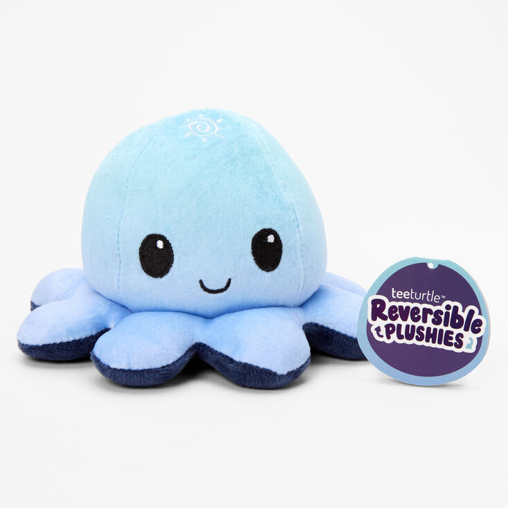 Peluches r&eacute;versibles pieuvre jour et nuit TeeTurtle&trade; - Bleu,