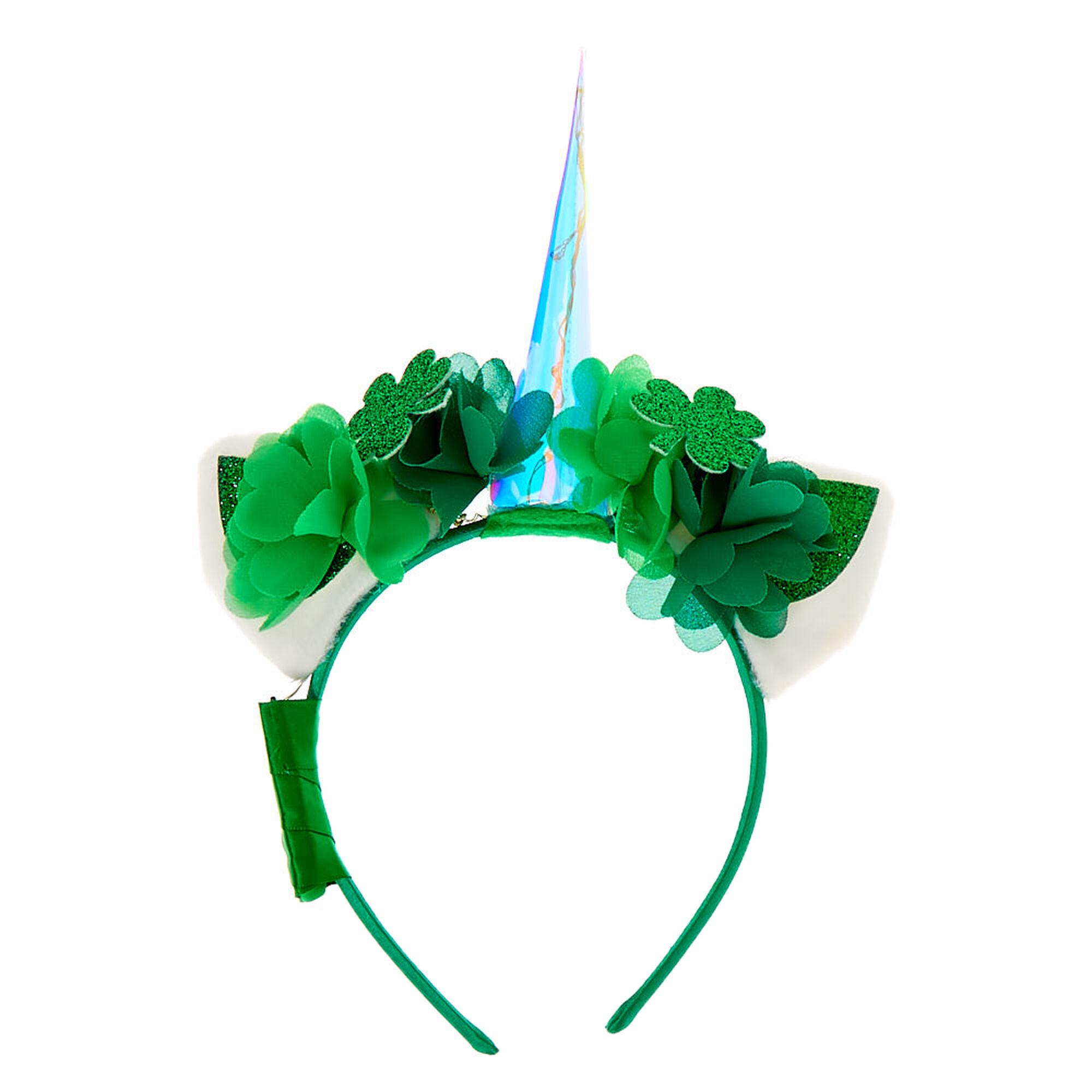 Light Up Irish Unicorn Headband Green Claire S