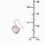 Pink Heart Shaker Silver-tone 0.5&quot; Drop Earrings,
