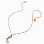 Collier &agrave; pendentif &agrave; initiale &eacute;criture cursive couleur dor&eacute;e - L,