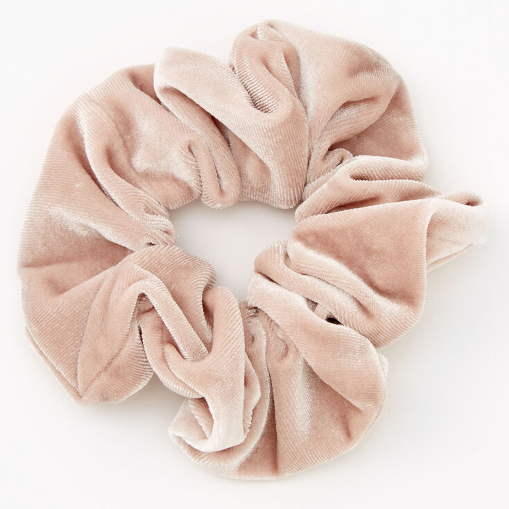 Medium Flat Velvet Hair Scrunchie - Champagne | Claire's US