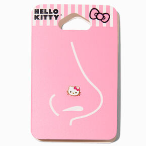 20G Hello Kitty&reg; Gold-tone Stainless Steel Enamel Face Nose Stud,