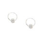 Sterling Silver 10MM Fireball Hoop Earrings,