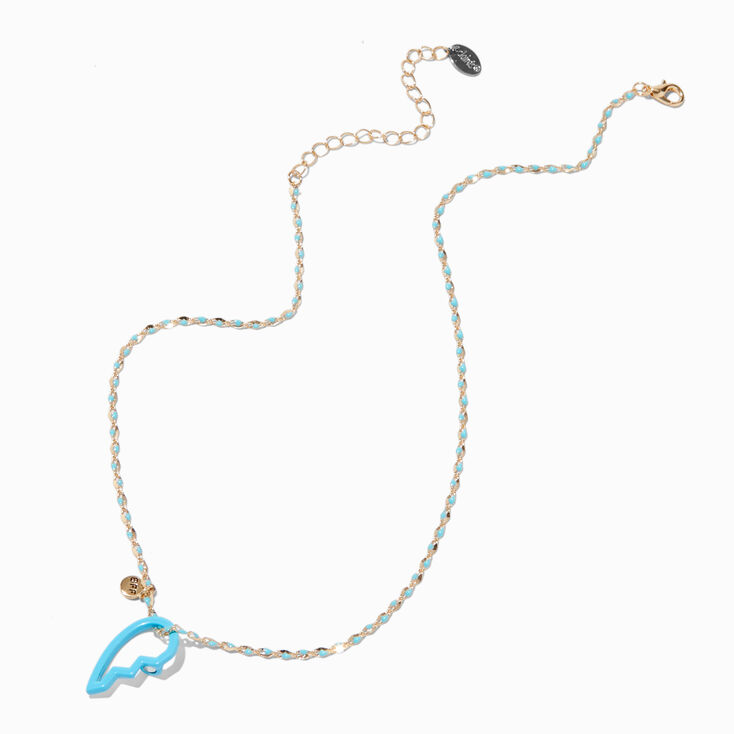 Best Friends Blue Enamel Split Heart Pendant Necklaces - 2 Pack,