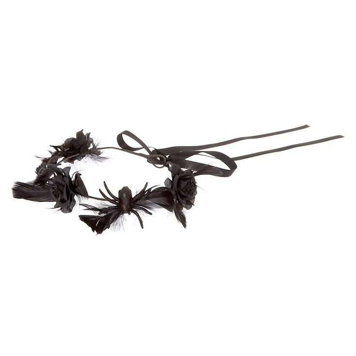 Claire's Couronne de fleurs pour cheveux araignée noire