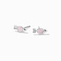 Pink Arrow Heart Stud Earrings,