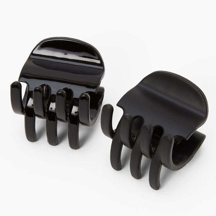 Matte &amp; Glossy Black Hair Claws - 2 Pack,