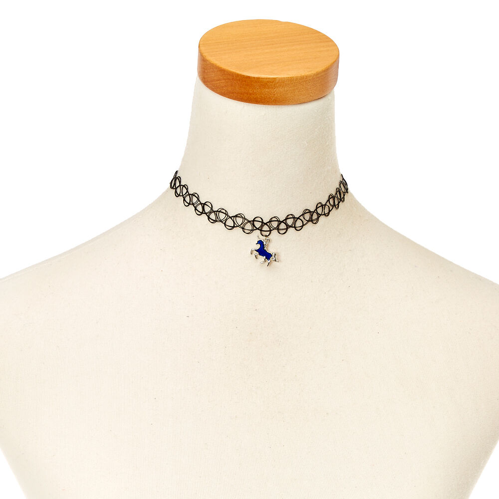 Mood Unicorn Pendant Tattoo Choker Necklace Claire s
