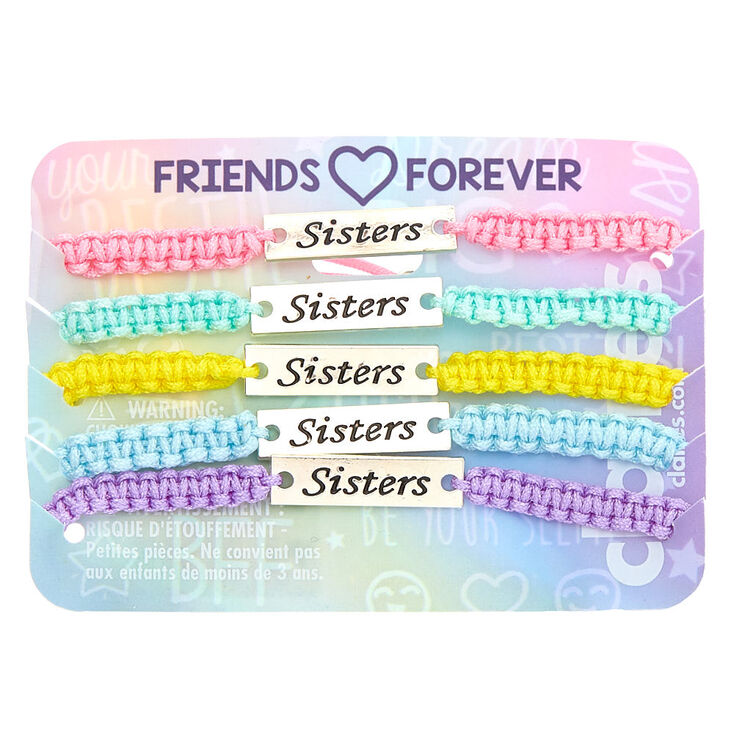 Pastel Adjustable Sisters Bracelets - 5 Pack,