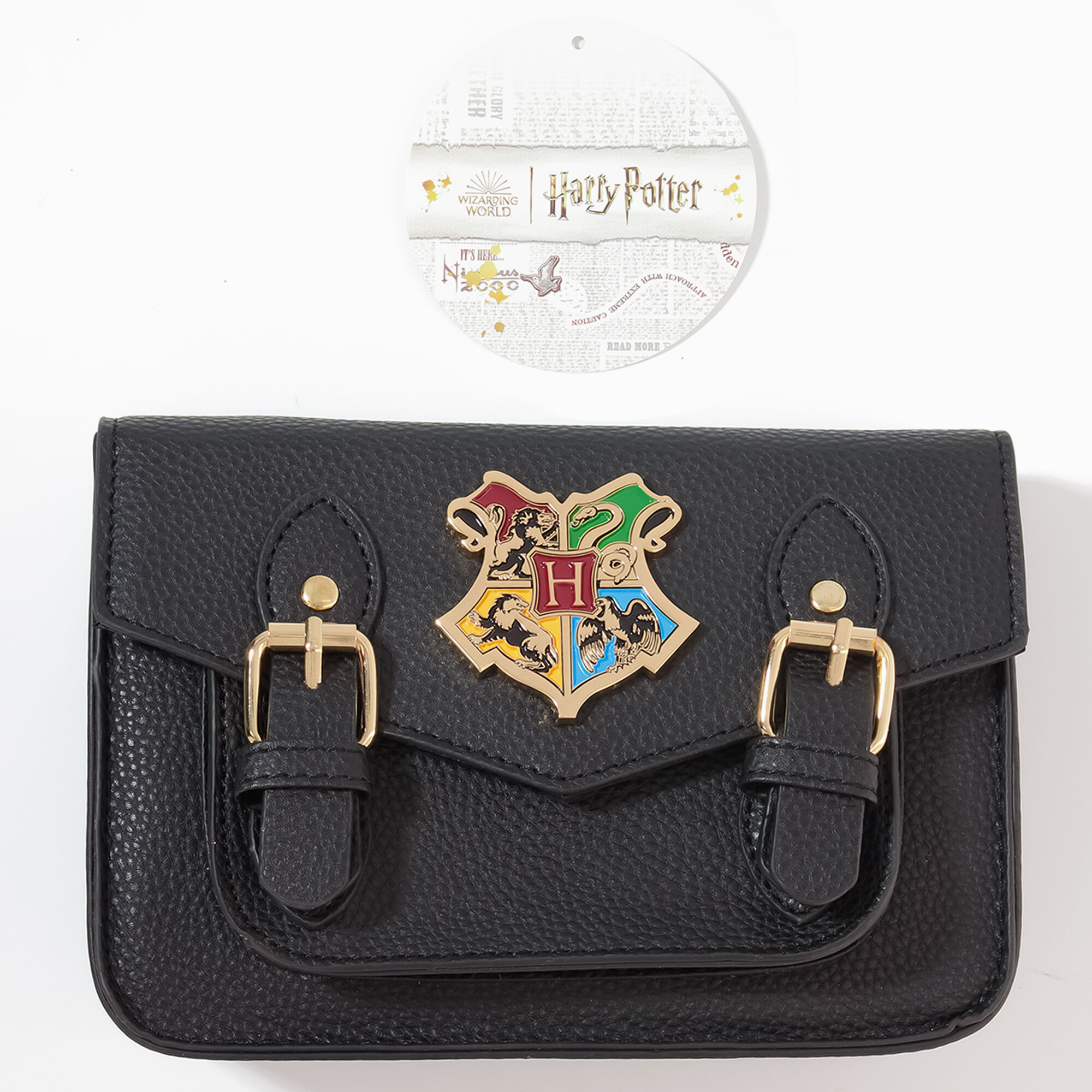 Crossbody Bag - Hogwarts Crest (Black & Gold)