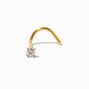 20G 18kt Gold Plated Titanium Cubic Zirconia Nose Stud,