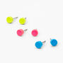 Neon Dots Glow in the Dark Stud Earrings - 3 Pack,