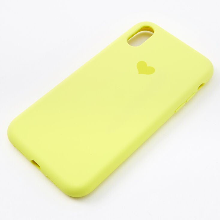 Coque de portable c&oelig;ur jaune fluo - Compatible avec iPhone&reg; XR,
