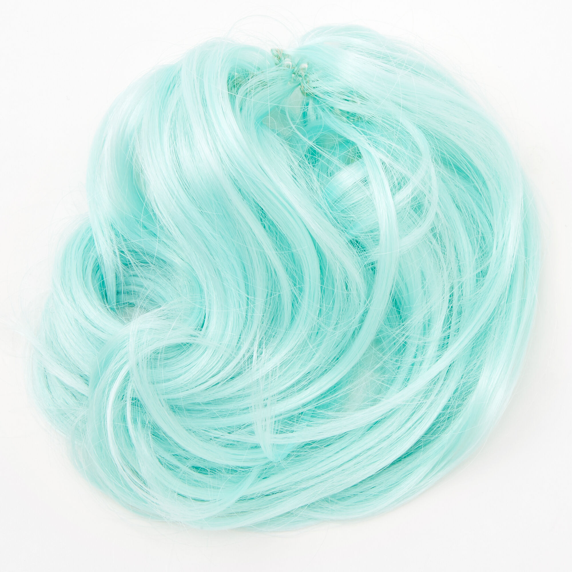 Claire's Élastique avec cheveux synthétiques ondulés - Vert menthe