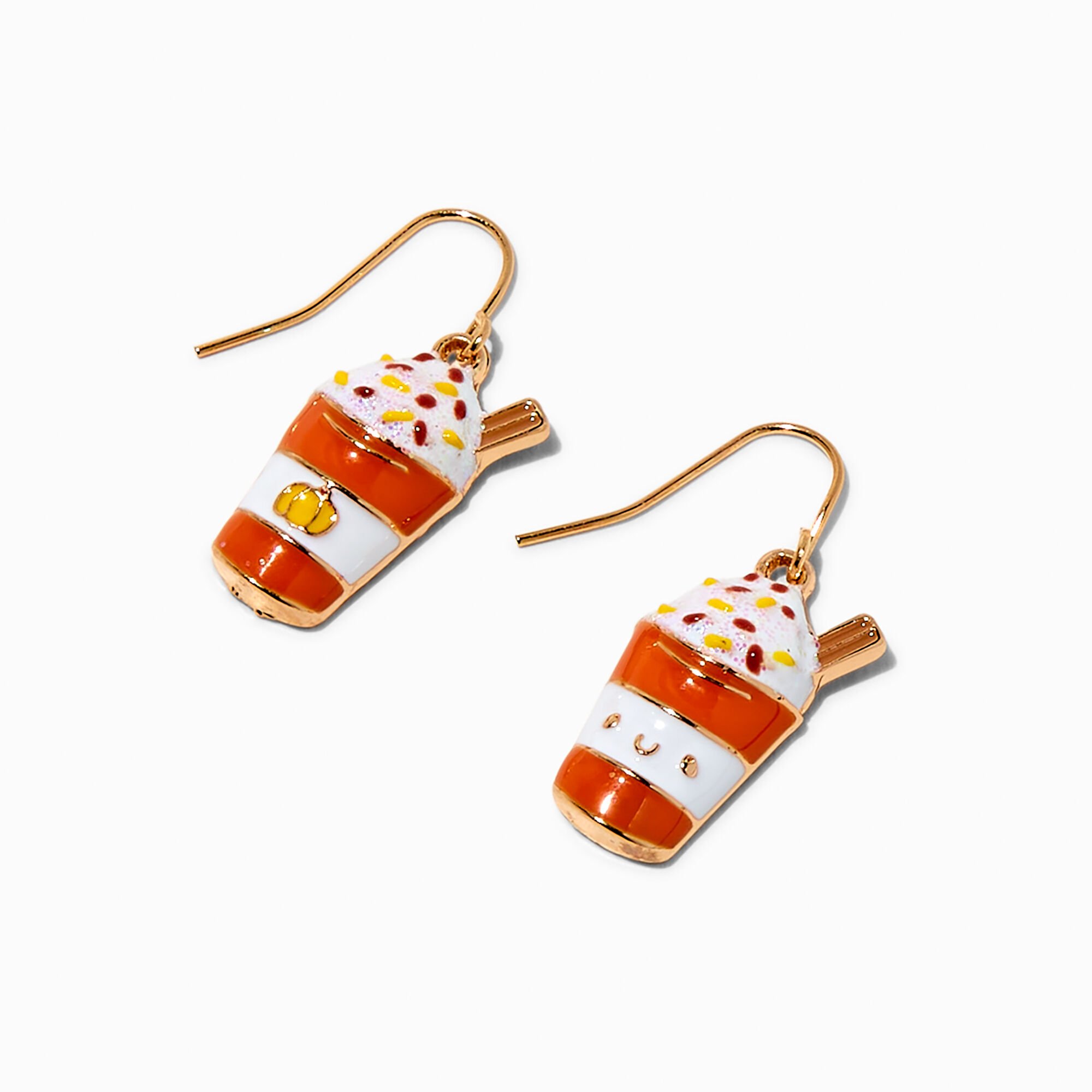 Pumpkin Spice Latte Drop Earrings,