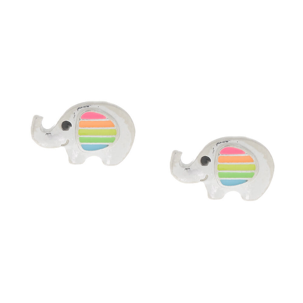 Rainbow Elephant Stud Earrings