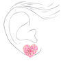 Floral Resin Heart Stud Earrings,
