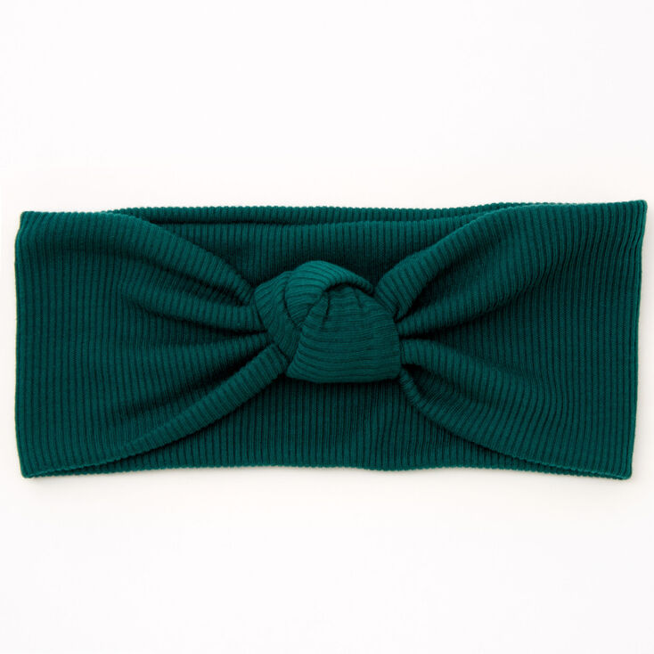 Ribbed Knotted Headwrap - Hunter Green | Claire's