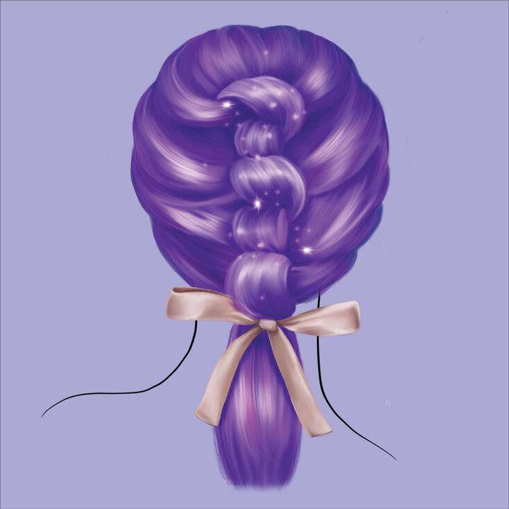 Claire's Kit d’accessoires à cheveux pour tresses avec nœud pailleté - Rose tendre