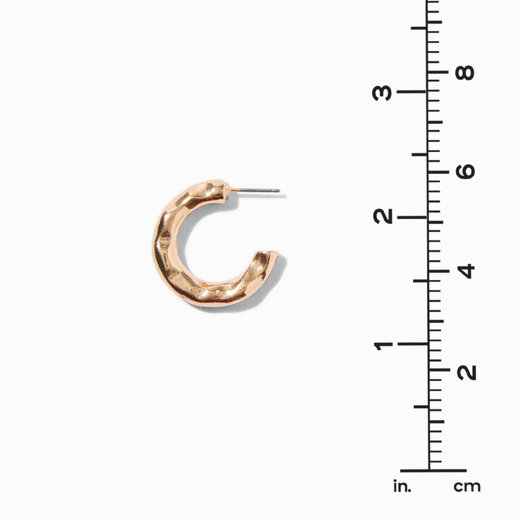 Gold-tone Textured Chunky 20mm Hoop Earrings,