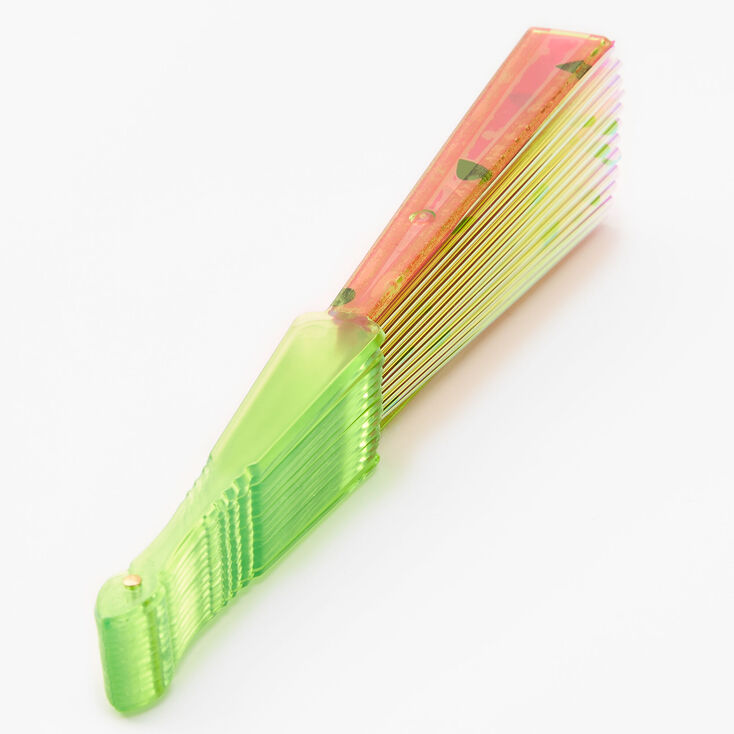 Watermelon Iridescent Folding Fan,
