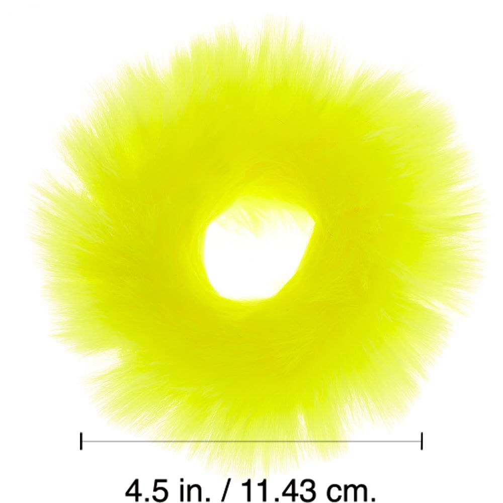Medium Faux Fur Hair Scrunchie - Neon Yellow,
