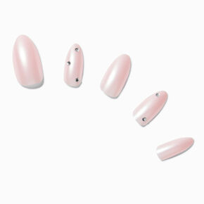 Chrome Gem Stiletto Vegan Faux Nail Set - 24 Pack,