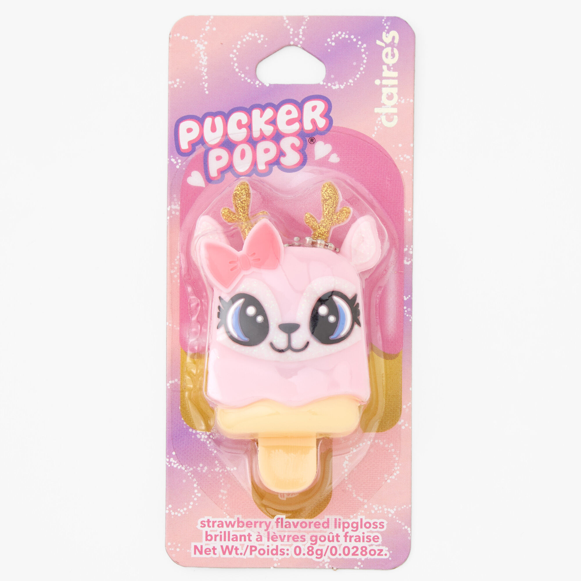 Gloss renne rose Pucker Pops® - Fraise,