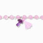 Purple Mushroom &amp; Tassel Beaded Stretch Bracelet,
