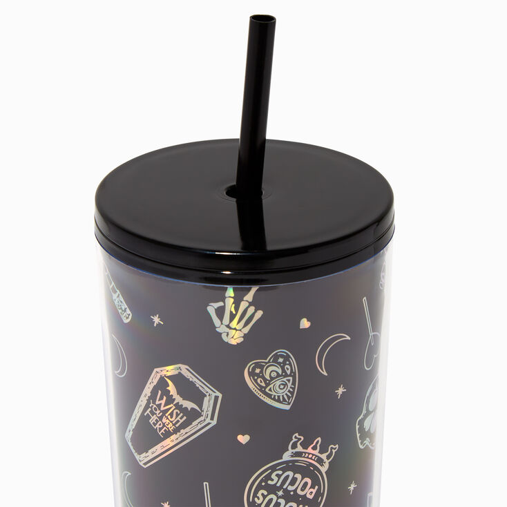 Holographic Halloween Icons Tumbler,