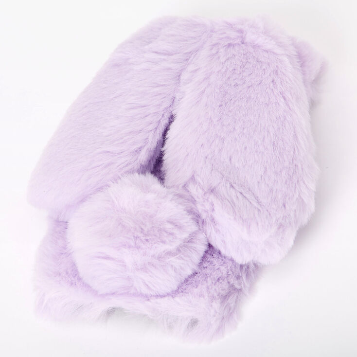Claire's Coque de portable lapin en fausse fourrure violette - Compatible avec iPhone 6/7/8/SE