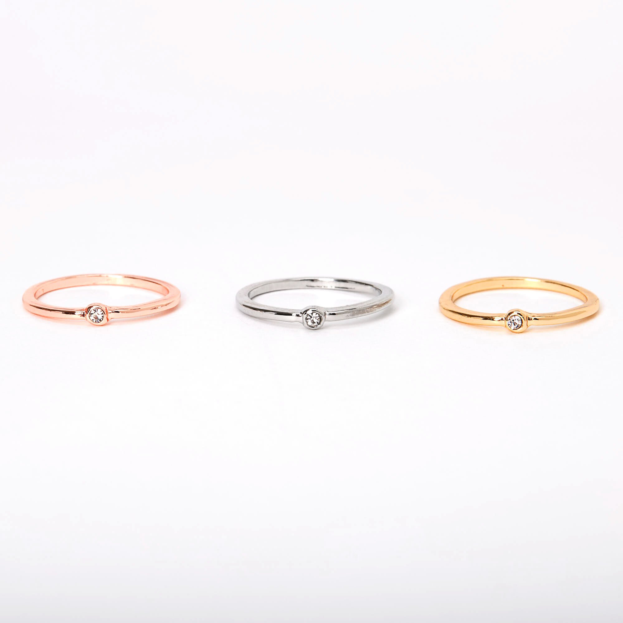 Mixed Metal Basic Midi Rings - 3 Pack,