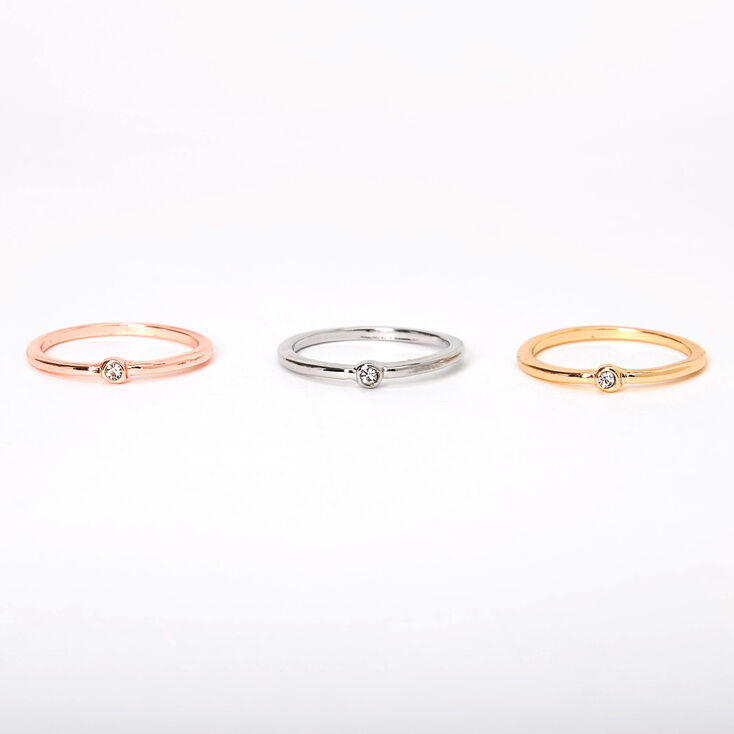 Mixed Metal Basic Midi Rings - 3 Pack,