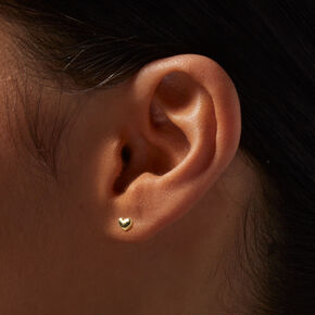 C LUXE by Claire&#39;s 18kt Gold Plated Heart Stud Earrings,