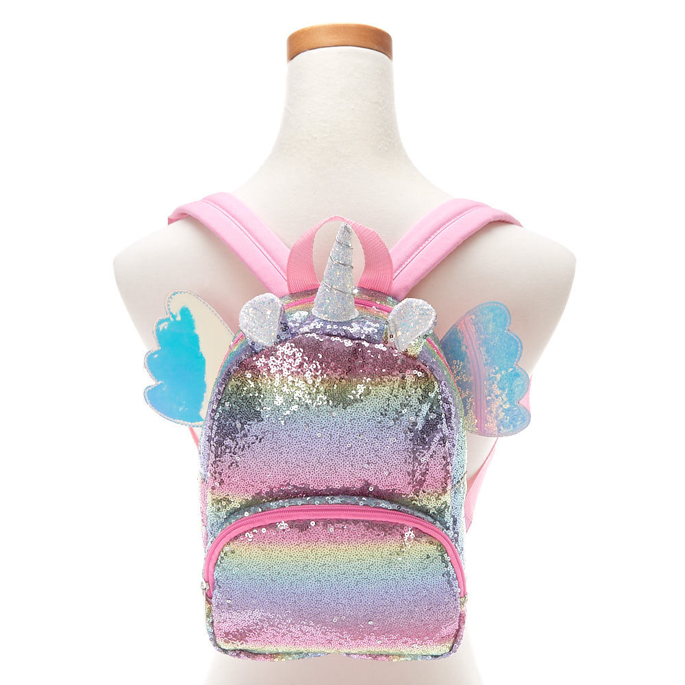 Sac à dos à sequins licorne volante arc-en-ciel du Club Claire's,