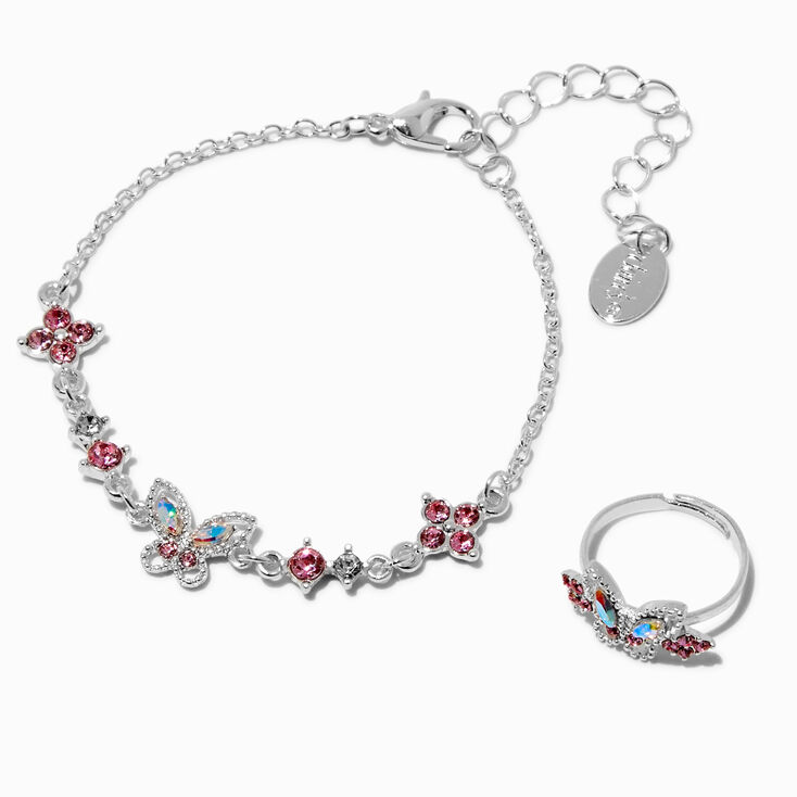 Claire&#39;s Club Special Occasion Butterfly Silver-tone Jewelry Set - 3 Pack,