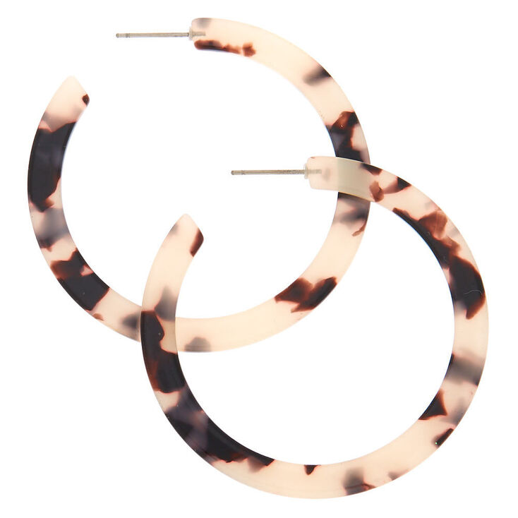 Gold 50MM Resin Tortoiseshell Hoop Earrings,