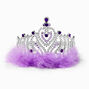 Couronne couleur argent&eacute;e plumes marabou violette Claire&#39;s Club,