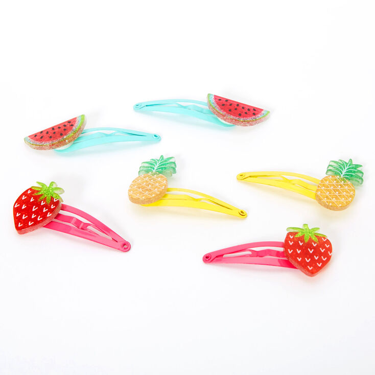 Claire's Club Summer Fruit Snap Hair Clips - 6 Pack | Claire's