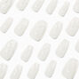Smoky White Marble Coffin Vegan Faux Nail Set - 24 Pack,