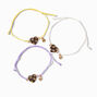 Daisy Heart Gem Adjustable Friendship Bracelets - 3 Pack,