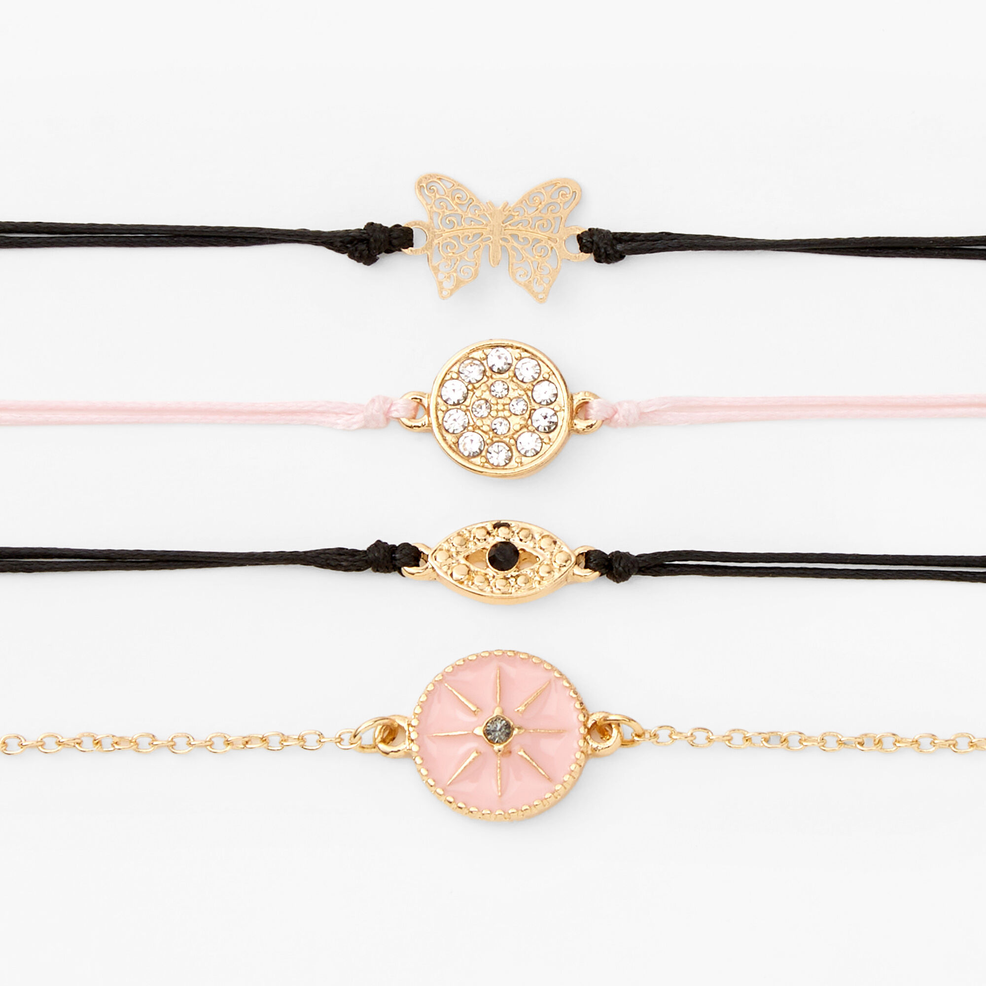 Gold Filigree Butterfly Bracelets - 4 Pack,
