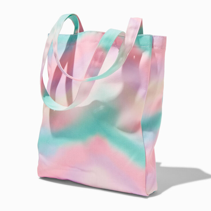 Sac cabas toile tie dye &agrave; pastel,