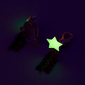 Glow in the Dark Shooting Star Clip-On Stud Earrings,