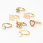 Claire&#39;s Club Gold Glitter Rings - 7 Pack,