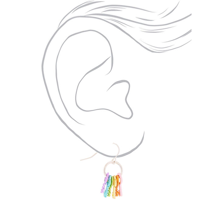 Rainbow Keys Drop Earrings,