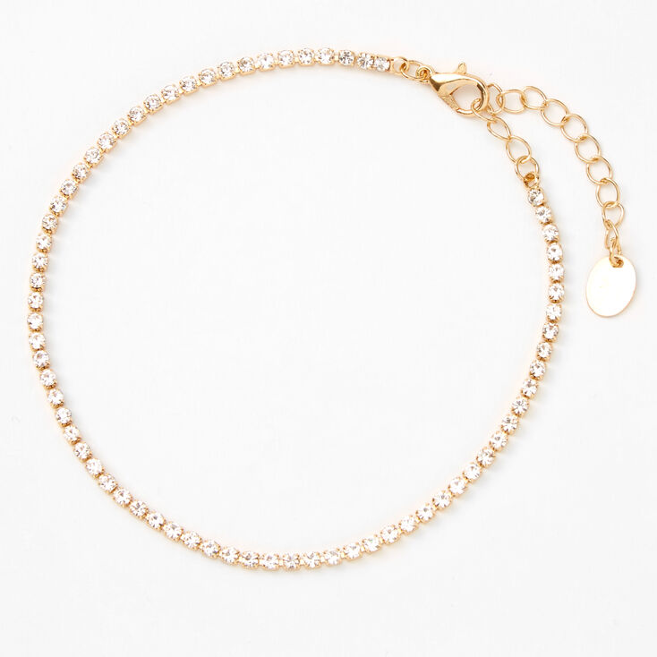 Rose Gold Single Rhinestone Anklet,