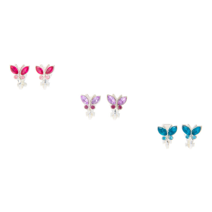 Pretty Pastel Butterfly Clip On Earrings - 3 Pack,