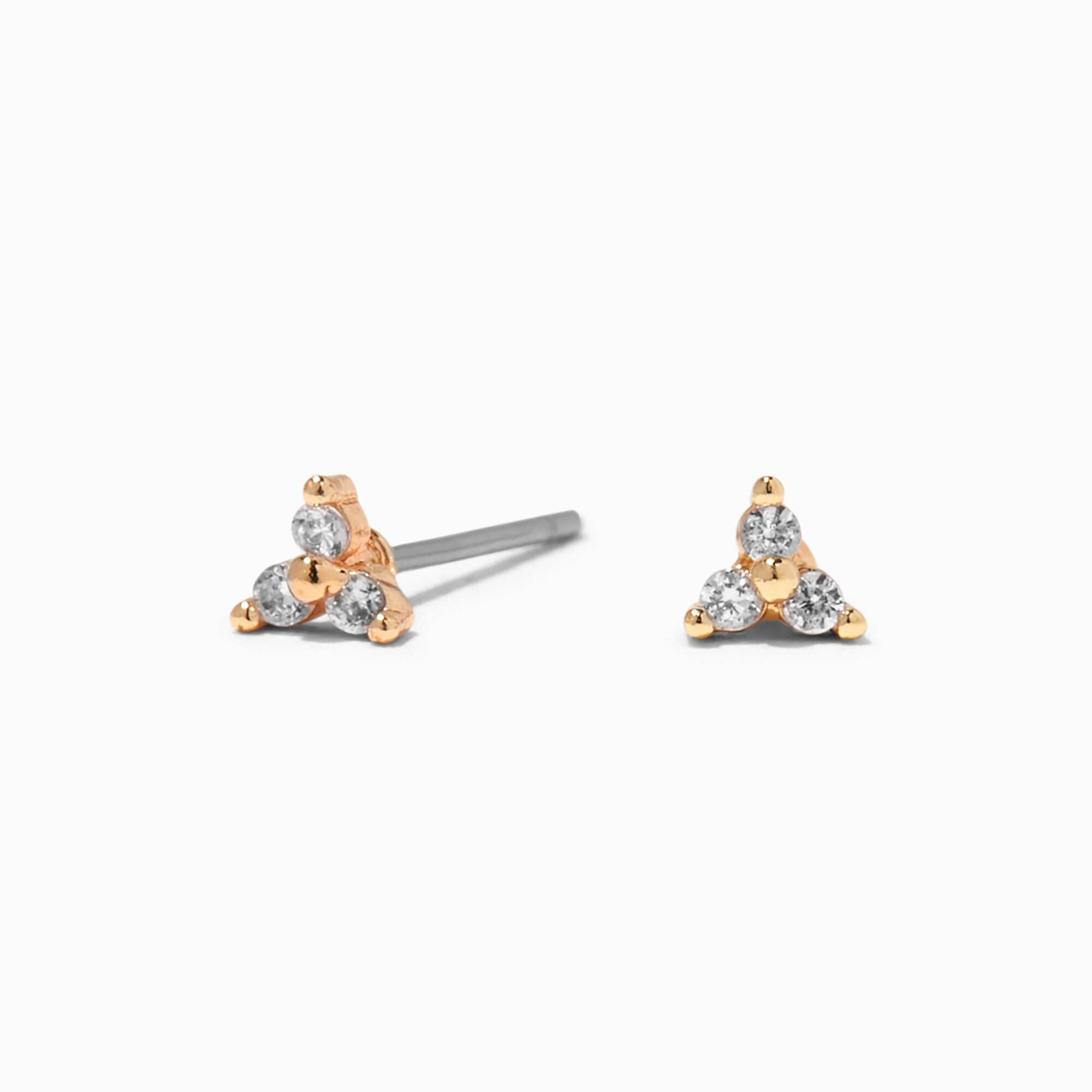 View Claires Cubic Zirconia Trio Stud Earrings Gold information